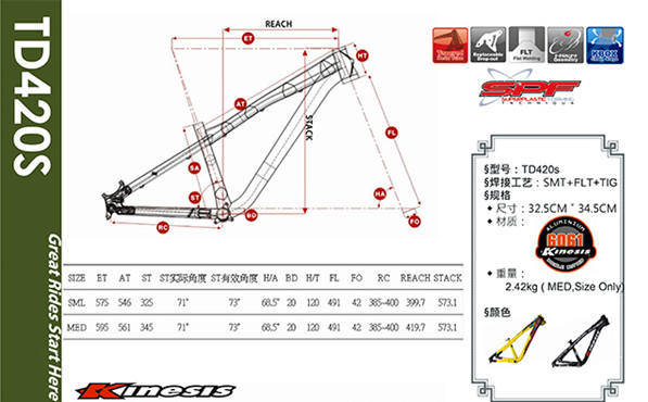 TD420S Dirt Jump/BMX 알루미늄 자전거 프레임, DJ/Hardtail 산악 자전거 Mtb 26er/27.5er 2