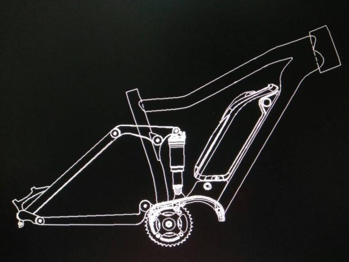 부스트 27.5er 전기 자전거 프레임 w / Bafang 1000w 알루미늄 합금 서스펜션 Mtb E-바이크 0