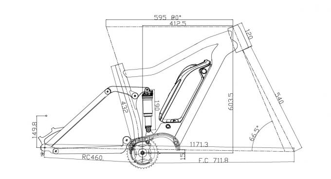 부스트 27.5er 전기 자전거 프레임 w / Bafang 1000w 알루미늄 합금 서스펜션 Mtb E-바이크 6