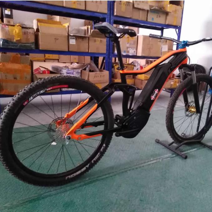 중국 주식 27.5er 전기 풀 서스펜션 자전거 프레임 Bafang G330 알루미늄 트레일 에바이크 Emtb 산악 자전거 1