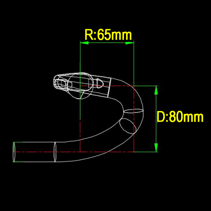 고품질 탄소 도로 경주용 자전거 편안한 핸들러 65mm 도달 80mm 떨어 W1 너비 340/380/420/460MM 7